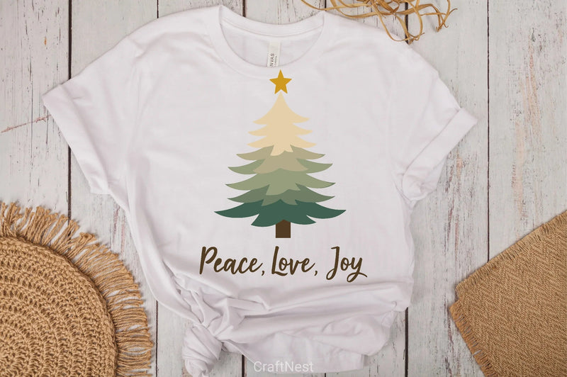Christmas Tree Peace Love Joy Clipart Bundle - CraftNest - Digital Crafting and Art
