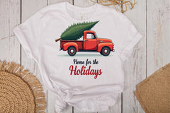 Vintage Red Truck Christmas Tree Clipart Bundle 2 - CraftNest - Digital Crafting and Art