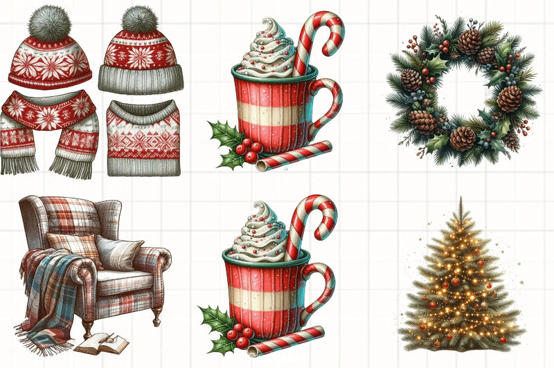 Cozy Winter Christmas Clipart Bundle - CraftNest - Digital Crafting and Art