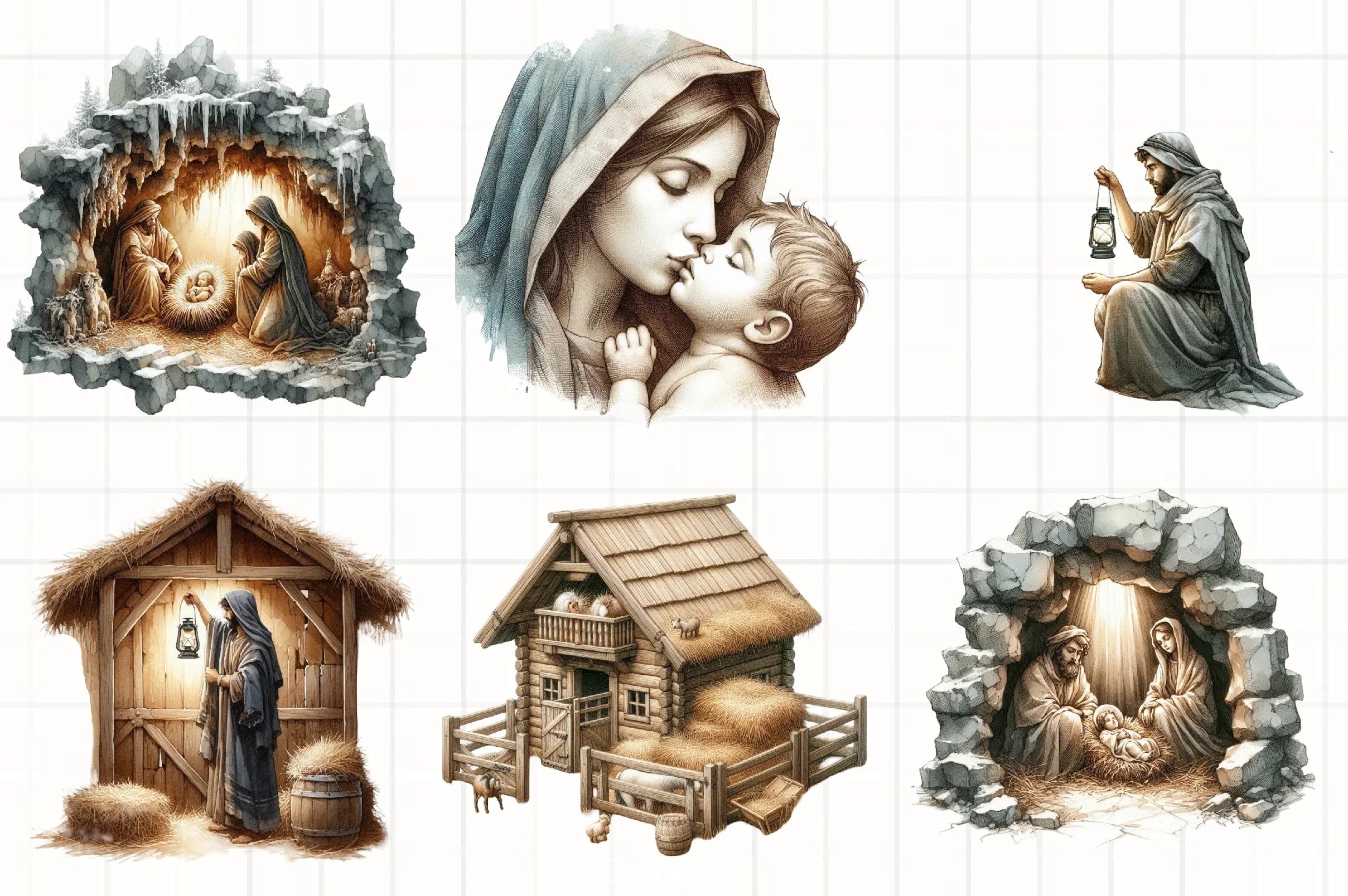 Christmas Nativity Clipart Bundle - CraftNest - Digital Crafting and Art
