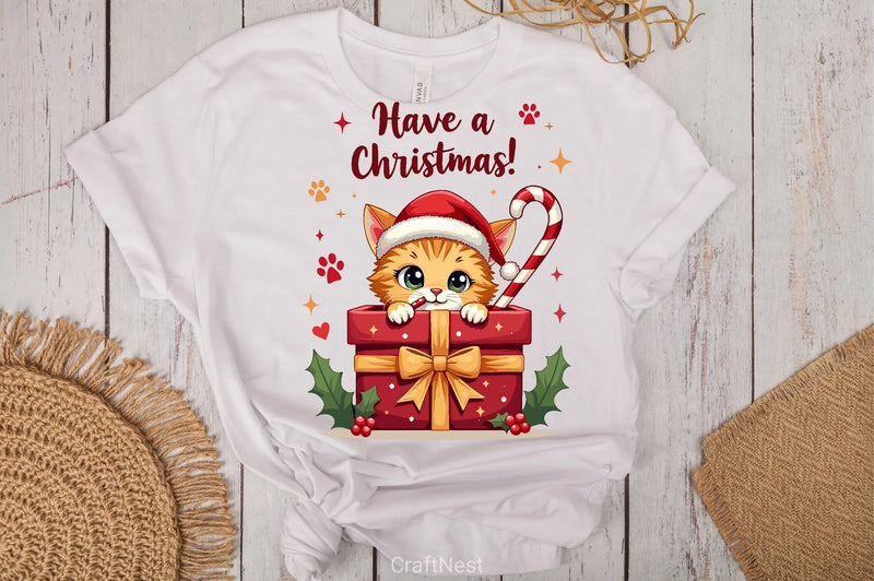 Christmas Kitten Gift Box Clipart Bundle - CraftNest - Digital Crafting and Art