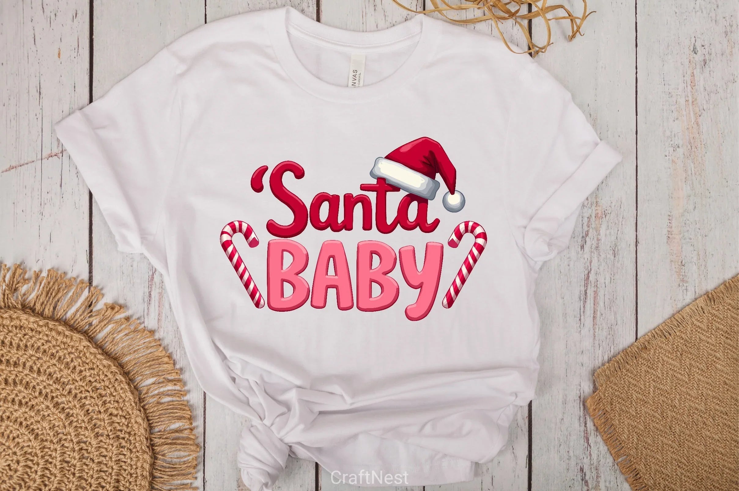 Santa Baby Candy Cane Clipart Bundle - CraftNest - Digital Crafting and Art