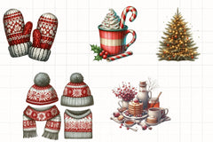 Cozy Winter Christmas Clipart Bundle - CraftNest - Digital Crafting and Art