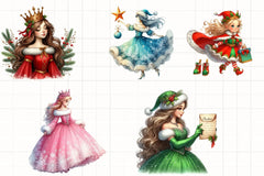 Christmas Princess Clipart Bundle - CraftNest - Digital Crafting and Art