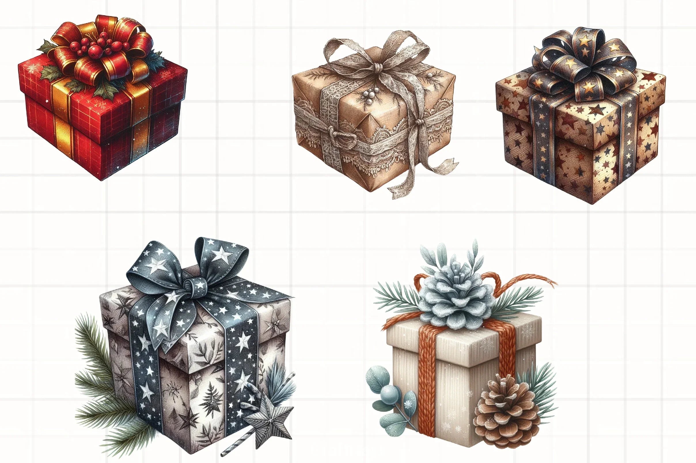 Christmas Present Clipart Bundle - CraftNest - Digital Crafting and Art