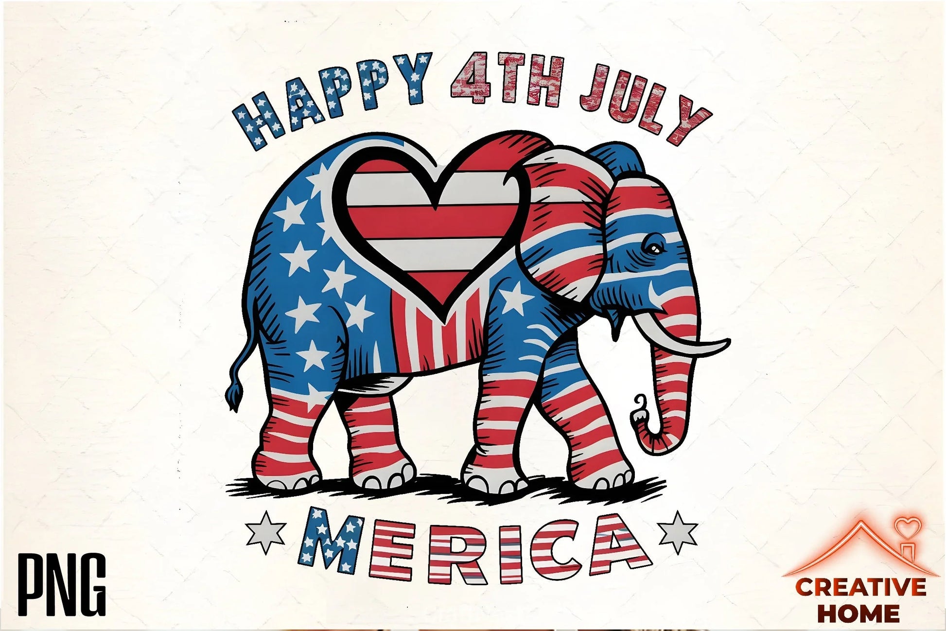 Patriotic Elephant Heart Clipart Bundle 2 - CraftNest - Digital Crafting and Art