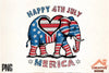 Patriotic Elephant Heart Clipart Bundle