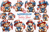 Patriotic 4th of July Teddy Bear Clipart Bundle