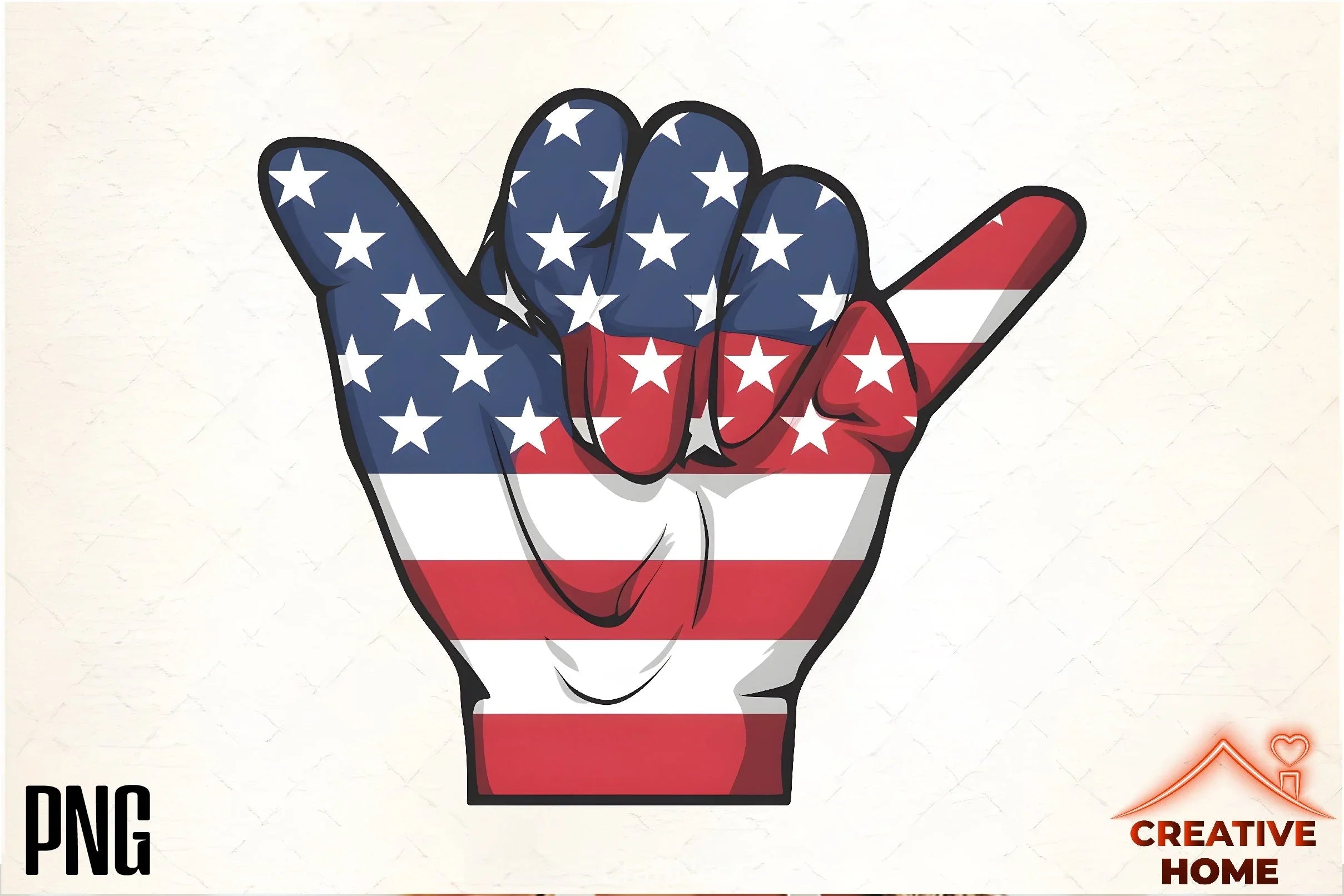 Patriotic Shaka Hand Sign Clipart Bundle - CraftNest - Digital Crafting and Art