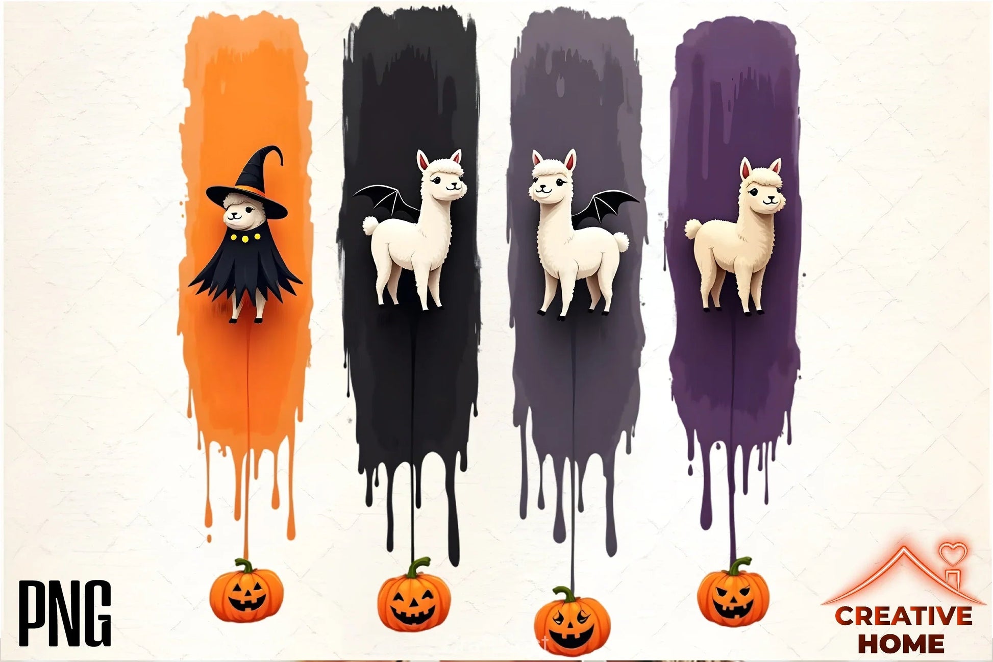 Halloween Alpacas Clipart Bundle - CraftNest - Digital Crafting and Art