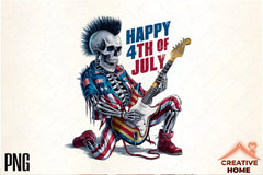 Patriotic Punk Skeleton Guitar Clipart Bundle - CraftNest - Digital Crafting and Art