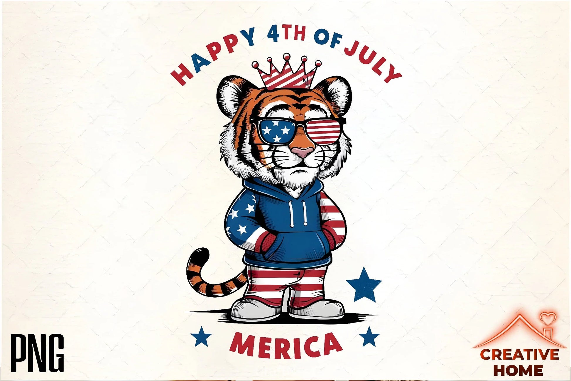 Patriotic Tiger Clipart Bundle - CraftNest - Digital Crafting and Art