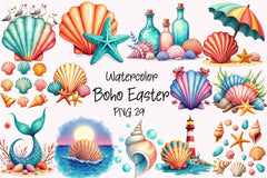 Summer Seashell Clipart Bundle 4 - CraftNest - Digital Crafting and Art