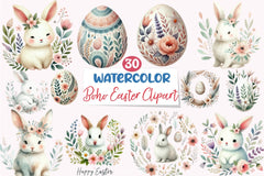 Boho Easter Clipart Bundle 4 - CraftNest - Digital Crafting and Art