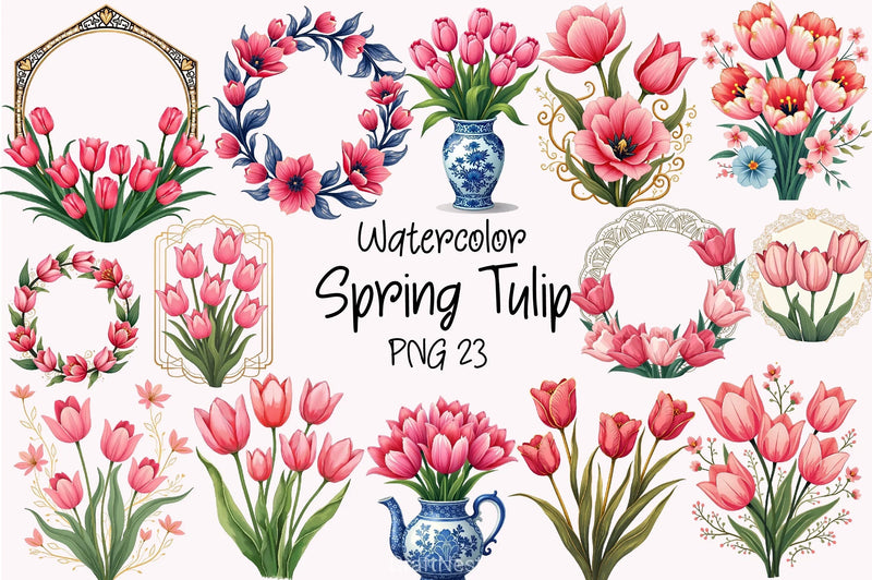 Spring Tulip Clipart Bundle 4 - CraftNest - Digital Crafting and Art