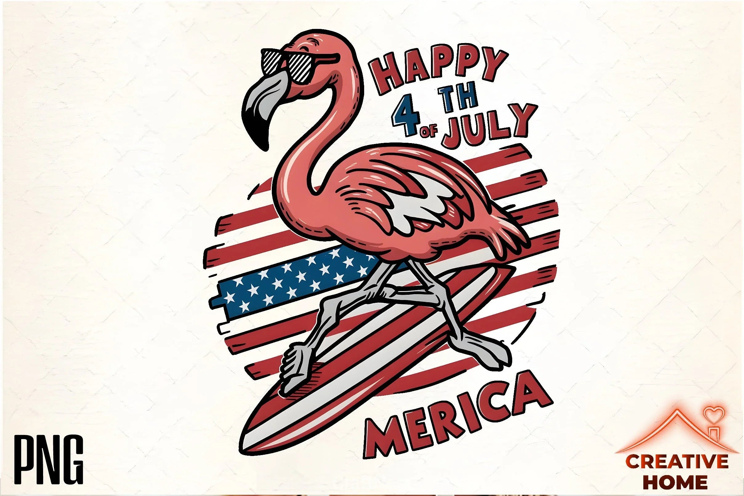 Patriotic Flamingo Surfboard Clipart Bundle - CraftNest - Digital Crafting and Art