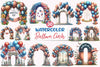Memorial Day Balloon Arch Clipart Bundle