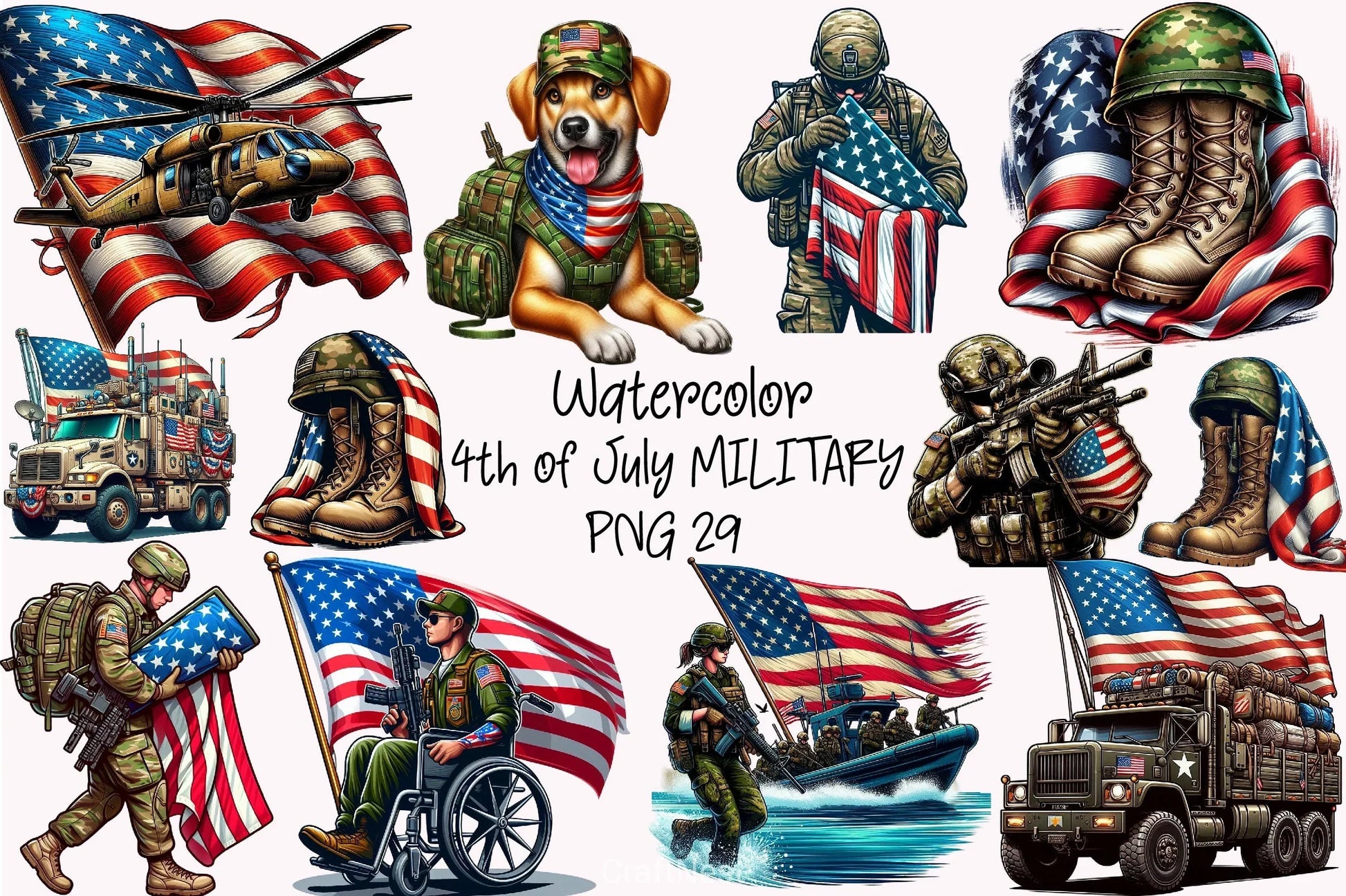4th July Military Clipart Bundle - CraftNest - Digital Crafting and Art