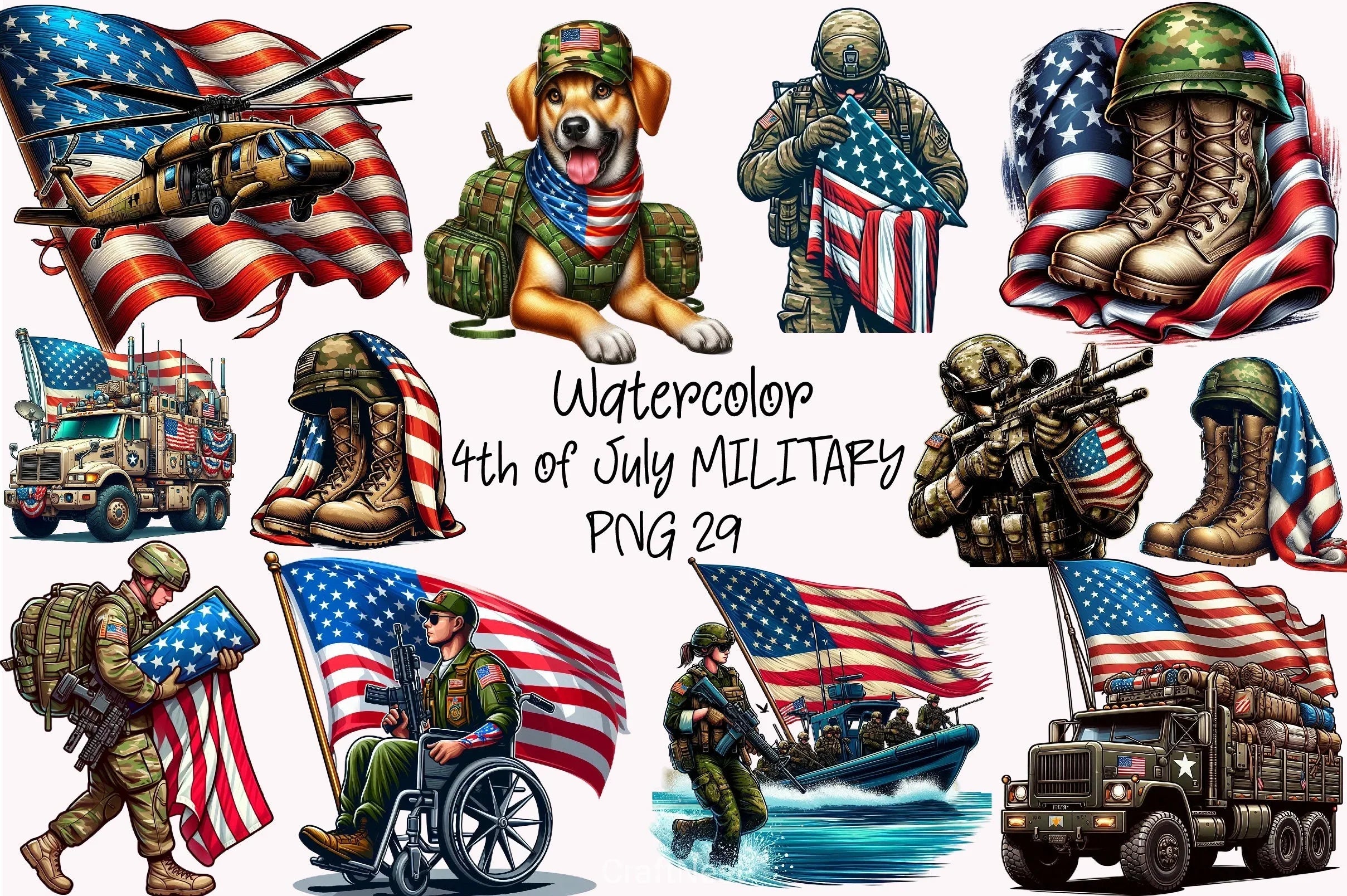 4th July Military Clipart Bundle - CraftNest - Digital Crafting and Art