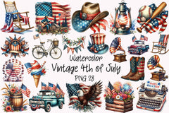 4th of July Vintage Clipart Bundle - CraftNest - Digital Crafting and Art