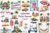 Retro Summer Clipart Bundle