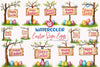 Happy Easter Sign & Eggs Clipart Bundle