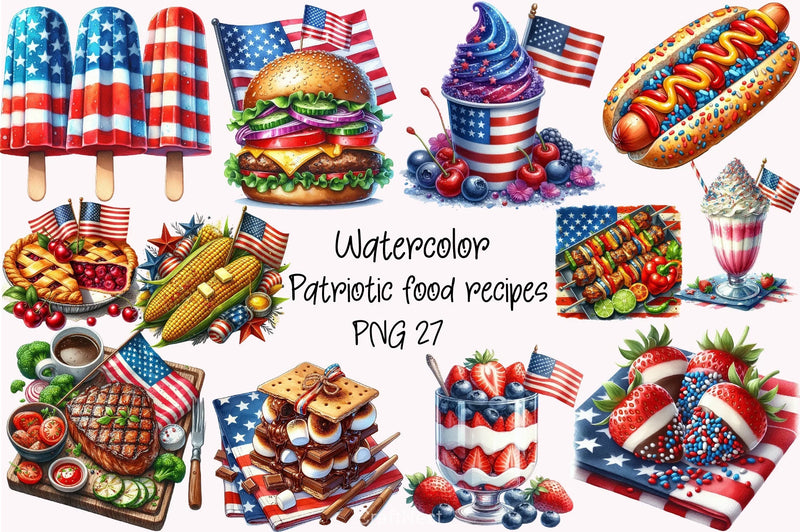 4th of July Food Recipes Clipart Bundle - CraftNest - Digital Crafting and Art