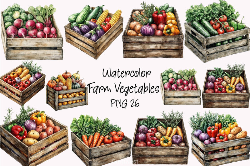 Farm Vegetables Clipart Bundle 7 - CraftNest - Digital Crafting and Art