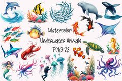 Underwater Animals Clipart Bundle - CraftNest - Digital Crafting and Art