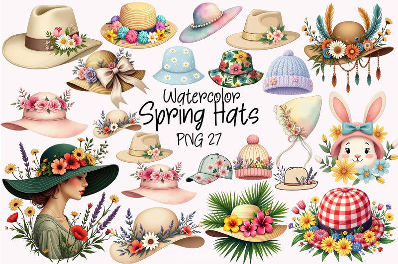 Spring Hats Clipart Bundle - CraftNest - Digital Crafting and Art