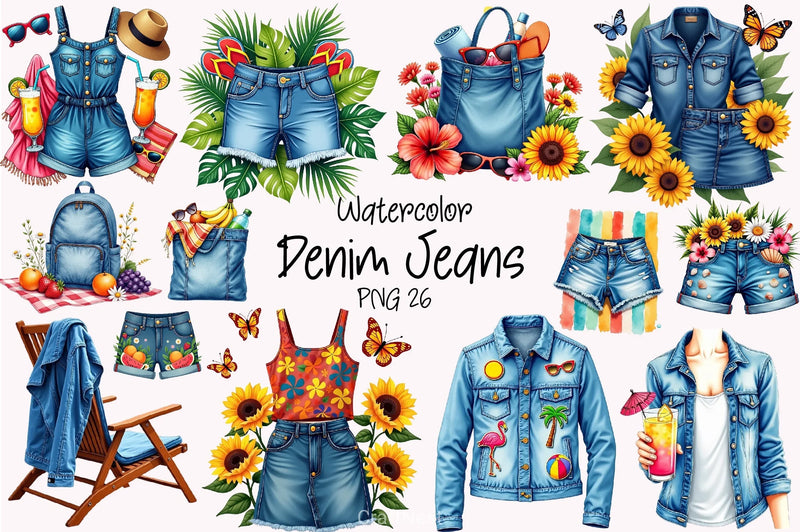 Sumer Denim Jeans Clipart Bundle - CraftNest - Digital Crafting and Art