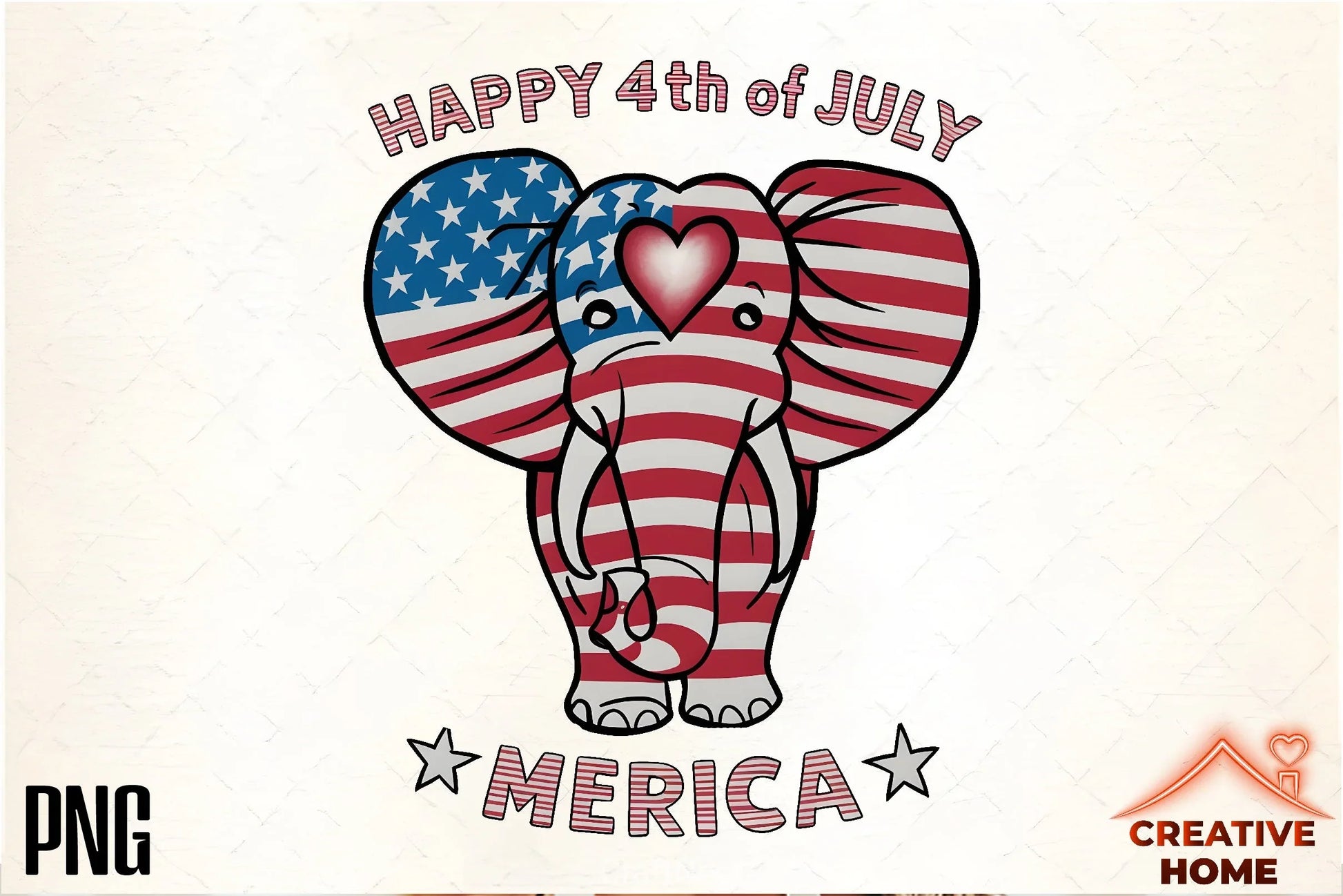 Patriotic Elephant Heart Clipart Bundle 1 - CraftNest - Digital Crafting and Art