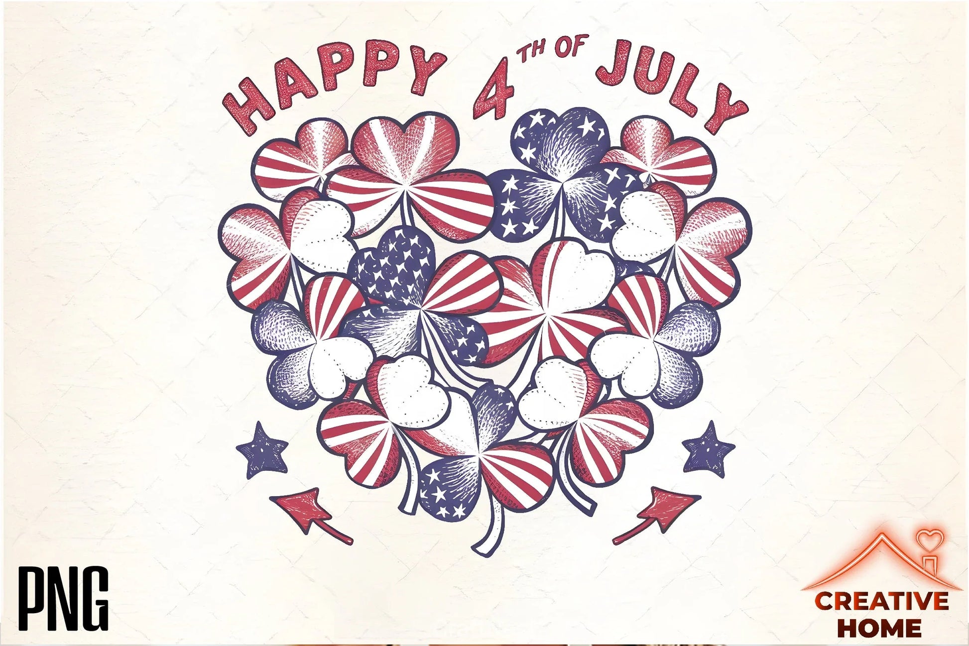 Patriotic Shamrock Heart Clipart Bundle - CraftNest - Digital Crafting and Art