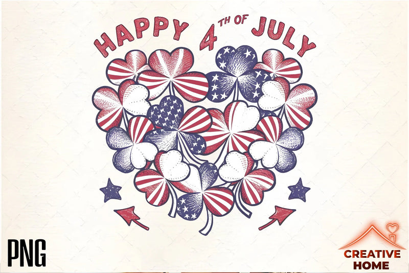 Patriotic Shamrock Heart Clipart Bundle - CraftNest - Digital Crafting and Art