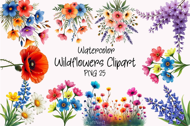 Wildflowers Clipart Bundle 1 - CraftNest - Digital Crafting and Art