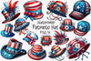 4th of July Hat USA Patriotic Clipart Bundle