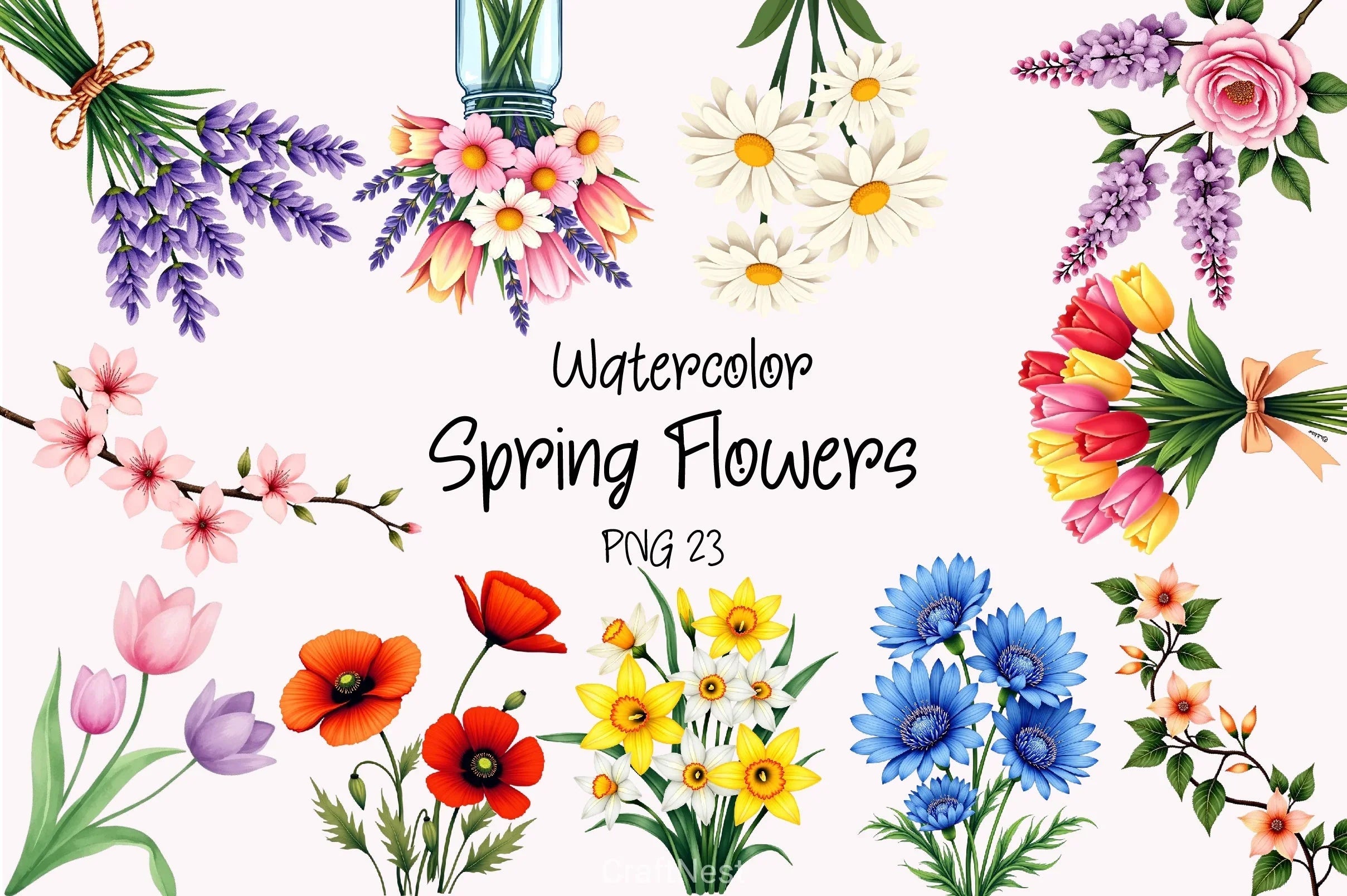 Spring Flowers Clipart Bundle 10 - CraftNest - Digital Crafting and Art