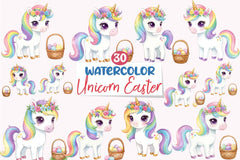 Unicorn Easter Basket Clipart Bundle - CraftNest - Digital Crafting and Art