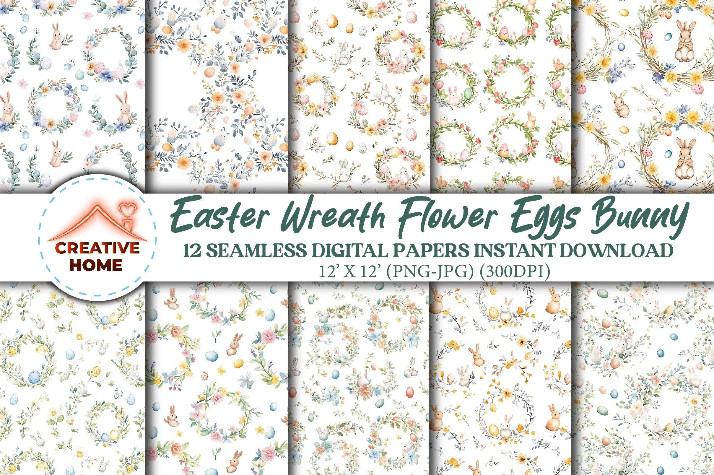 Easter Wreath Clipart Bundle - CraftNest - Digital Crafting and Art