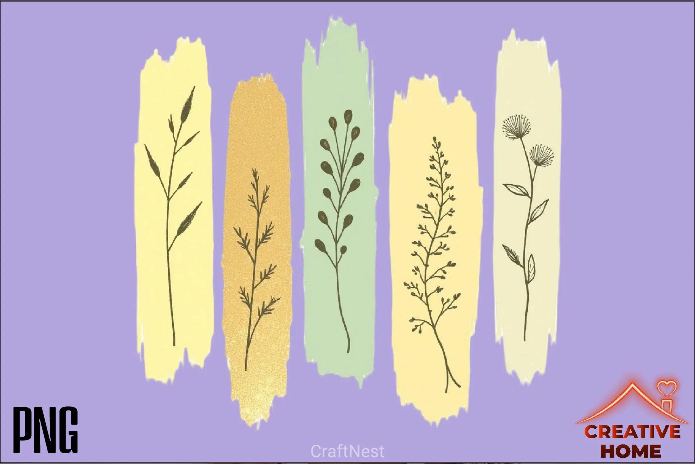 Boho Wildflowers Clipart Bundle - CraftNest - Digital Crafting and Art