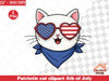 Patriotic Cat 4th July Clipart Bundle