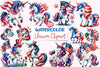 4th of July Unicorn Clipart Bundle