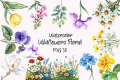 Wildflowers Floral Clipart Bundle - CraftNest - Digital Crafting and Art