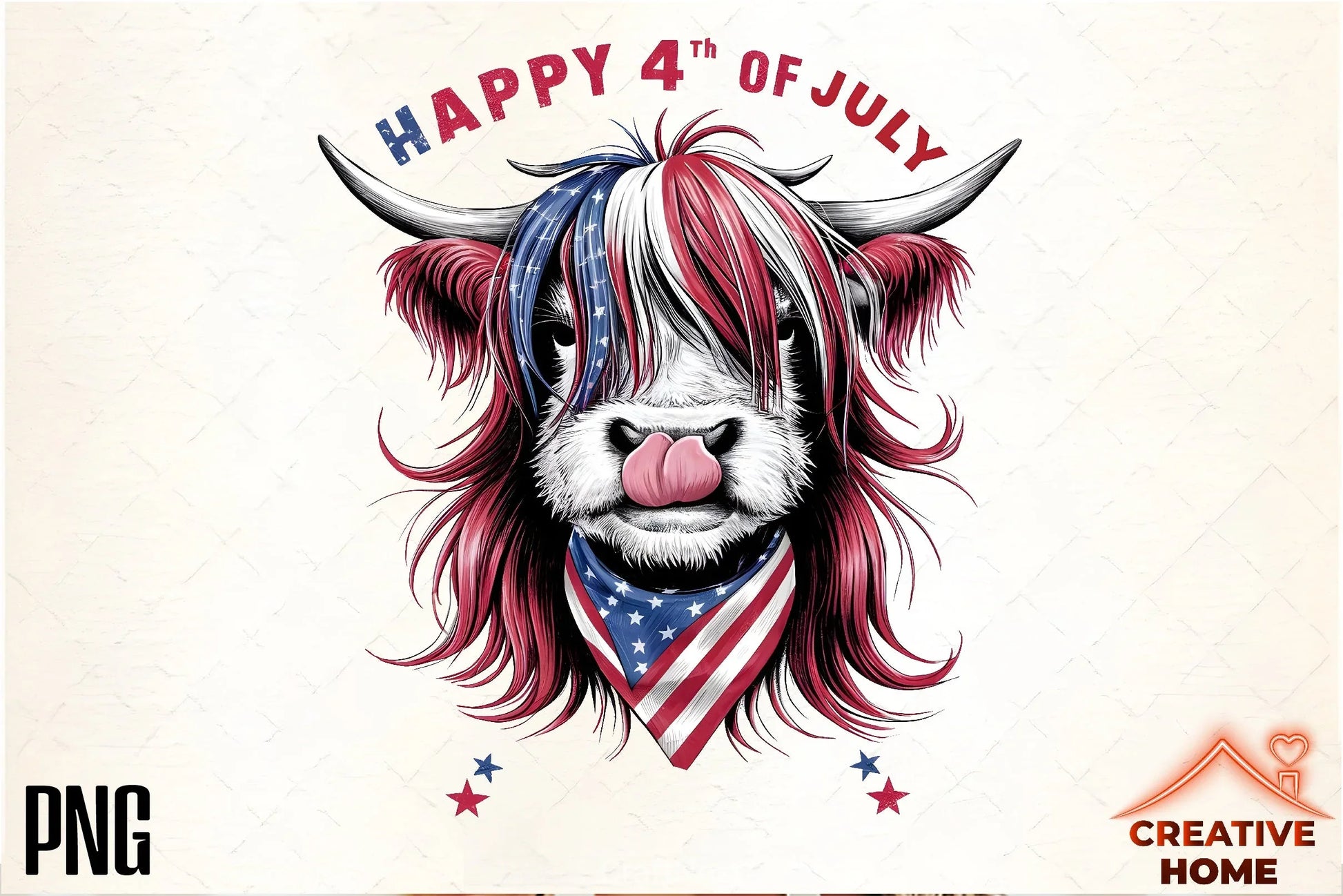 Patriotic Highland Cow Clipart Bundle 2 - CraftNest - Digital Crafting and Art