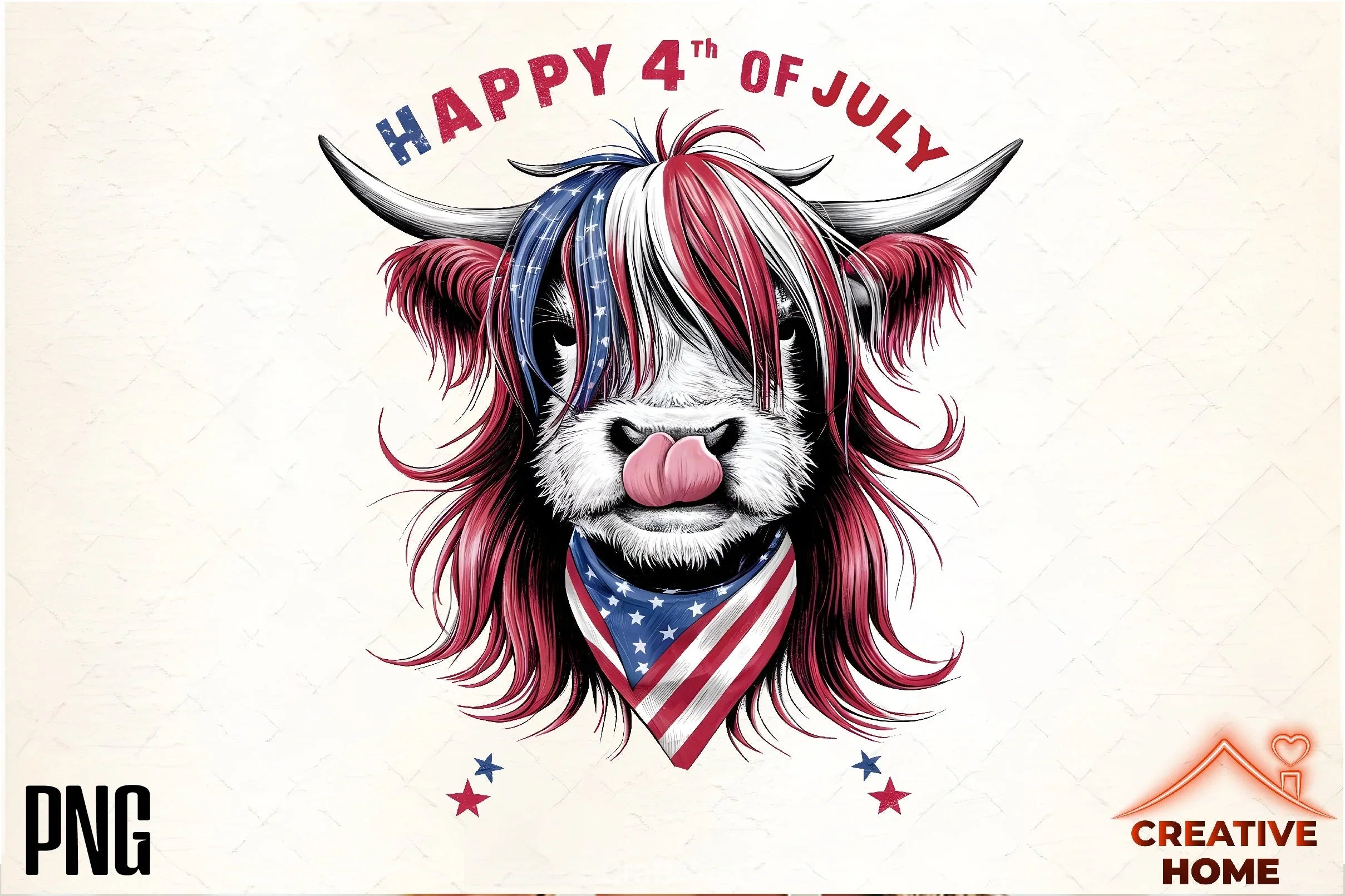 Patriotic Highland Cow Clipart Bundle 2 - CraftNest - Digital Crafting and Art