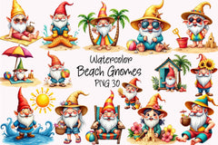 Beach Gnomes Clipart Bundle - CraftNest - Digital Crafting and Art