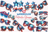 American 4th July Patriotic Glasses Clipart Bundle