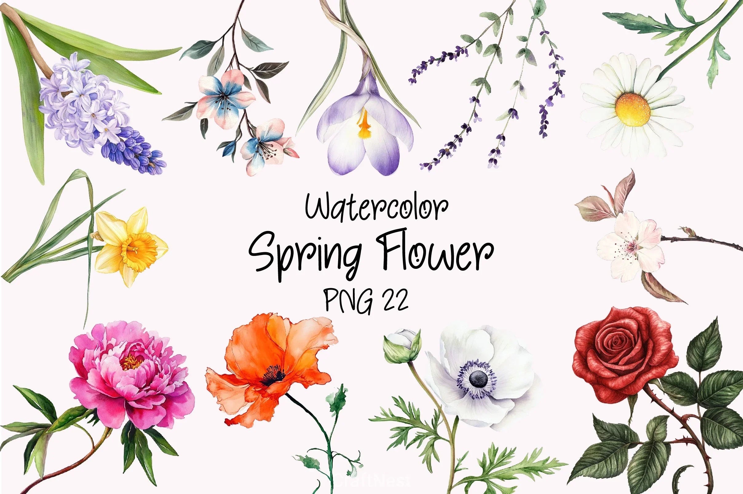 Spring Flower Clipart Bundle 6 - CraftNest - Digital Crafting and Art