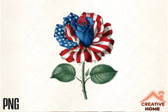 Patriotic Rose 4th of July Clipart Bundle - CraftNest - Digital Crafting and Art