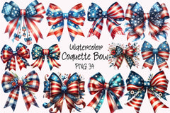 Coquette Bow 4th July Flag Clipart Bundle - CraftNest - Digital Crafting and Art